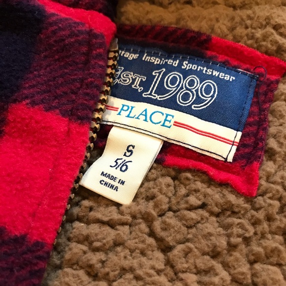 NWT The Children’s Place Buffalo check plaid  Sherpa lined Sz5/6 - Picture 5 of 5